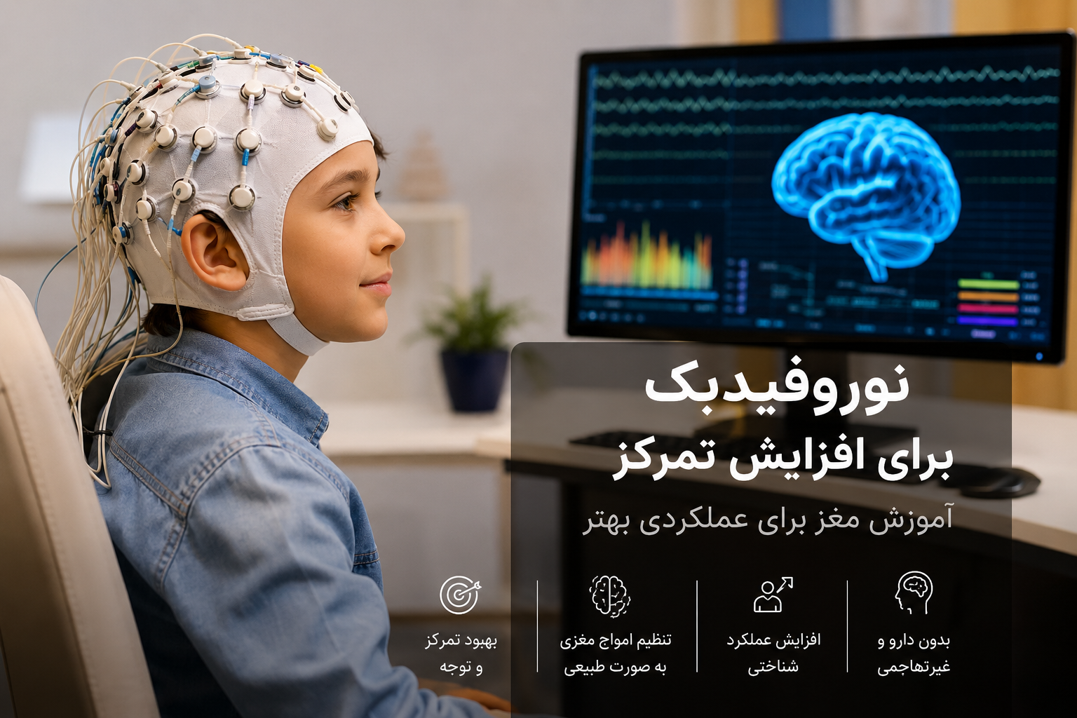 نوروفیدبک برای افزایش تمرکز؛ بررسی علمی اثربخشی، مزایا و کاربردها در کودکان و بزرگسالان